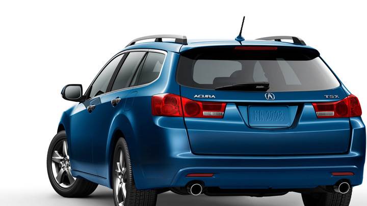 Back Pose Of 2011 Acura TSX Sport Wagon And White Background